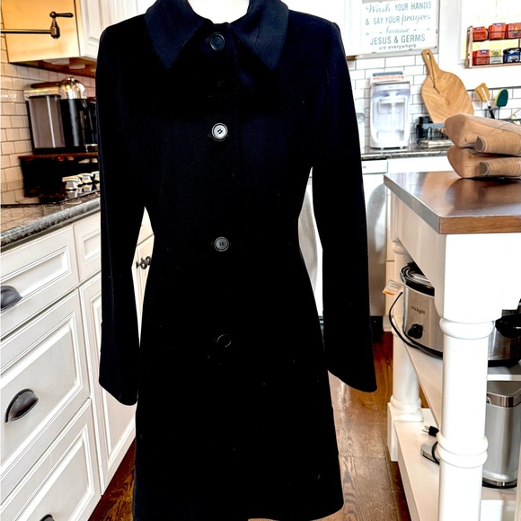 FLEURETTE Jackets & Blazers - FLEURETTE - Elegant Black Wool Women's Trench Coat